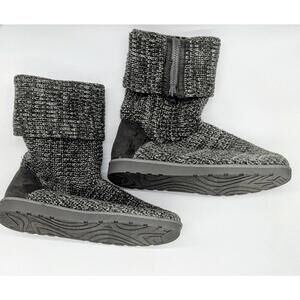 Women's Size 10 - SO Sweater Knit Sock Boots Gray Wear 2 Ways Soft Cozy Warm New